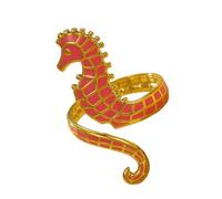 [Uitndvyte] Trendy seahorse ring with unique oil drop design made for those who appreciate craftsmanship and style