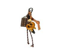 Uitndvyte Unique Bagel Chocolate Pendant Bag Charm Keyring Accessory Nylon Keychain Holder Decors for Outdoor Enthusiasts Outdoor Bag Decoration