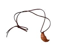 [Uitndvyte] Unique design bread pendant Durable material made from real fabric pretzel. bagel necklace accessory outfit