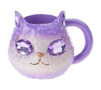 Uitndvyte Unique Geode Cats Face Mugs Sparkling Resin Handcrafted Art Lover Decorative Kitchenwares Coffee Cup Sturdy Themed Drinkware