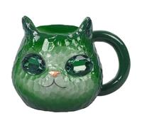 Uitndvyte Unique Geode Cats Face Mugs Sparkling Resin Handcrafted Art Lover Decorative Kitchenwares Coffee Cup Sturdy Themed Drinkware