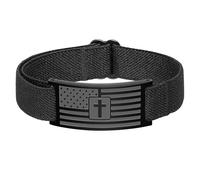 Uitndvyte US Flag Crosses for Men Stainless Steel Adjustable Religious Jewelry Faith Based Accessory Patriotic for Men Gift