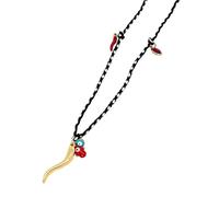 Uitndvyte Vibrant Cotton Rope Choker Necklace Elegant Cotton Rope Choker Necklace With Protective Peppers Devil Eye For Ladies