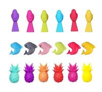 [Uitndvyte] Wine Glass Marker 18 Dolphin Pineapple Bird Silicone Drink Charm Tag Identification Cup Label Sign Wine Sign
