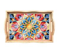 Uitseld 5D Painting Trays, Diamond Painted Dinner Plate, Wooden Art Painting Serving Trays Kit, Lightweight Crafts Decor For Breakfast, Bar, Dining, Table, And Family Gatherings