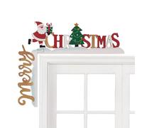 Uitseld Christmas Door Frame Decorations | Wooden Door Sign Decor Door Corner | Christmas Door Corner Sign Decoration | Merry Christmas Santa Christmas Tree Right Angle Door Frame Decorations