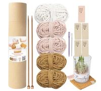 Uitseld Complete Crochet Kit for Coasters, Coaster Knitting Kit, Relaxing Knitting Kit with Step-by-Step Video Tutorials, Knitting Kit for Beginner, Arts and Crafts for Automobile Train Home