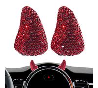 Uitseld Devil Horns for Car, Bling Devil Bull Horn Decals | Rhinestone Stickers, Auto Decoration, Steering Wheel Decor for Women