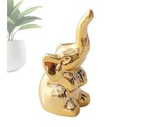 Uitseld Elephant Statue Decor - Ceramic Elephant Figurine Decor | Animal Ornament, Modern Table Centerpiece for Shelves Living Room Bedroom