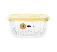 Uitseld Fridge Storage Containers - Leakproof Food Storage Garlic Preservation Box - Drain Basket Food Box, Fruit Organizer, Vegetable Storage Box for Ginger, Vegetables