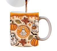 Uitseld Halloween Ceramic Coffee Mug - Spooky Halloween Ghost Mug for Coffee, Pumpkin Cup with Ghost for Water, Whiskey, Beer, Wine, Soup