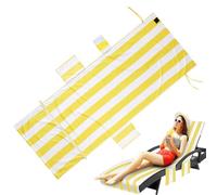 Uitseld Lounge Chair Towel - Chair Towel Beach Chair Covers With 3 Pockets | Giant Size Pool Chair Cover For Beach, Outdoor Sunbathing, Garden, Hotel Sun Lounger
