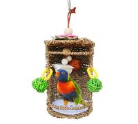 Uitseld Parrot Nest House | Seagrass Bird House,Seagrass Bird House Swing Nest, Breathable Parrot Sea Grass Tent for Finches Parrots Conures