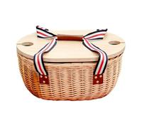 Uitseld Picnic Basket for 2 | Portable Garden Basket With Insulated Cooler Bag,Camping Organizer for Couples Family Party Park Easter Hot Day Market