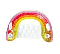 Uitseld Rainbow Floating Chair | Inflatable Pool Sofa Float - With 2 Cup Holders And 2-handle Mesh Pool Chair Full Relaxing Backrest For Beach