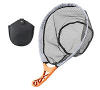 Uitseld Rubber Fishing Net - Trout Fishing Landing Net with Handle,Mesh with Storage Bag for Releasing Catfish Salmon Catching River Lake Saltwater Freshwater Kayak Boat Fishermen
