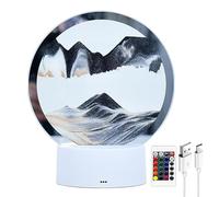 Uitseld Sand Art Liquid Motion, Moving Sand Art, Hourglass Lamp 360° Rotating Table Lamp RGB Colorful, Table Lamp Creative Art Sand Living Room Sandscape Lamp Decoration with Remote Control