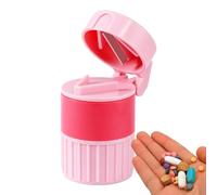 Uitseld Tablet Cutter, Travel Pill Bottle, Tablets Slicer and Crusher, 4 in 1 Pulverizer Grinder, Drinking Cup, Crushes Small Pills and Tablets