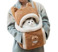 Uitseld Warm Cat Carrier, Cute Cat Travel Carrier, Pet Shoulder Bag Carrier with Top Opening, Winter Carrier Backpack for Small Cats Dogs