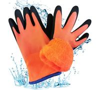 Uitseld Winter Waterproof Work Gloves | 1 Pair Waterproof Work Gloves For Cold Weather | Latex Coating For Extreme Cold, Winter Work Gloves For Cold Weather, Fishing, Car Washing, Cycling, Skiing