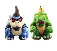 uiuoutoy King Koopa Bowser Plush Toy Dark Koopa Bowser Soft Stuffed Dolls 2Pcs/ Set