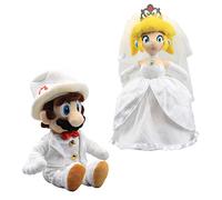 uiuoutoy Odyssey Plush Toys Wedding Dress Bowser Koopa Mario Peach Princess Dolls Gift (Mario & Peach Princess)