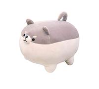 uiuoutoy Shiba Inu Plush Dog Pillow Corgi Doll Huggable Plush Pillow Cute Squishy Chubby Cartoon Lifelike Animal Toy Stuffed Soft Chubby Cushion Toys (Grey, 50cm)