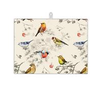 UIUPRO Sparrows Birds Dish Drying Rack Mat for Kitchen Counter,Branch Watercolor Dish Drying Pad Absorbent Reversible Microfiber Protector for Coffee Bar Sink Countertops 18x24 Inch