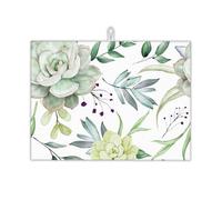 UIUPRO Succulent Flower Dish Drying Mat,Watercolor Plant Drying Rack Pad Countertop Dishes Ultra Absorbent Microfiber Kitchen Counter Mat for Coffee Countertop Decor 18x24 Inch