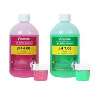 UIUZMAR pH 7.00 and pH 4.00 Calibration Fluid, 500ml Tester pH 7.00/4.00 Buffer Solution Each, pH Meter Calibration Solution with Container (30ml*2) for pH Meter, pH Tester, pH Probe, pH Electrode