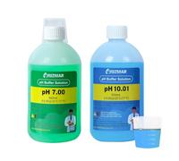 UIUZMAR pH Calibration Solution, 500ml pH 7.00 Calibration Solution, 500ml pH 10.01 Calibration Solution, pH Probe Buffer Calibration Solution with Container (30ml*2) for pH Meter, pH Tester