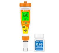 UIUZMAR pH Salinity Meter for Pools, Digital Saltwater Pool Water Tester with 12.88 mS/cm Calibration Solution, 5 in 1 pH Salt EC TDS Temp Meter for Aquarium, Hot Tub, Spa, Koi Pond, Hydroponics