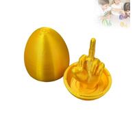 UIXENI Funny 3D Printed Middle Finger Easter Egg, Surprise Middle Finger, Adults Funny Gag Gift Ideas (gold)