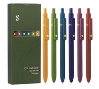 UIXJODO 6 Pcs Gel Pens 0.5mm Quick Dry Black Ink Pens Fine Point Smooth Writing Pens, Cute Office and School Supplies Gifts for Women Teacher Students (6 Pcs Vintage Gold)