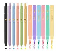 UIXJODO 6pcs Bible Highlighters & 6pcs Colored Pens Set - No Bleed Pastel Highlighters Assorted Colors Bible Pens, Perfect for Bible Study Supplies, Journaling, and Note-taking (Macaron)