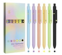 UIXJODO Colored Gel Pens, 6-Pack, Colorful Pens with Fine Tip, Smooth Writing, 0.5 mm, Colored Ink, Gel Pen for Journal, Notes, Planner, School Supplies, Gifts for Nurses