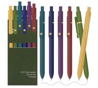 UIXJODO Gel Pens, 6 Pack Gold Retro Quick-Drying Pens 0.5mm Black Ink Pens Fine Point Smooth Writing Pens for School Office Supplies, Gifts for Women Girls