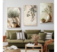 Uixxducc Olive Tree Poster Set, Mediterranean Plants Pictures, Aesthetic Olive Tree Wall Pictures, Wall Decoration for Living Room & Bedroom, without Frame (40 x 50 cm)