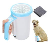 UIYdrhDCG Dog paw cleaner, Dog Paw Washer Cup Soft Silicone Pet Foot Brush with Towel for(Blue)