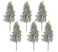 UIYIHIF 6 Pack Artificial Pine Leaves Branches, 23.6in Frosted Faux Cedar Spray Christmas Cedar Greenery Branches Fake Greenery Pine Picks for DIY Craft Christmas Garland Wreath Home Decor(#1)