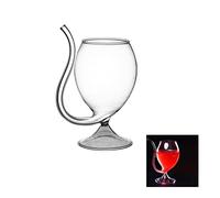 UIYIHIF Vampire Wine Glass Set of 2 Cocktail Glass with Drinking Tube Straw Clear Juice Cup Wine Whiskey Glass Cup for Wine Champagne Juice Glassware Barware Tools Gift