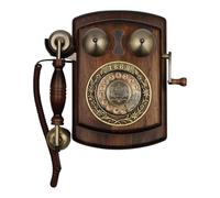 UIYOHSADG Retro Wall Phone, Vintage Landline Phones, Wall Mount Rotary Dial, Old Fashion Antique Corded Telephone with Redial Function, Mechanical and Electronic Double Ringer for Home Office Hotel