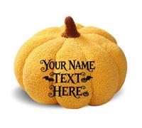 Uiyseai Pumpkin Cushion Personalised Name Plush Pillow Soft Toy, 3D Shaped Fluffy Velvet Squishy Decorative for Sofa Bed Living Room Autumn Fall Harvest Thanksgiving Gift Home Decor (04)