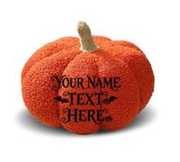 Uiyseai Pumpkin Cushion Personalised Name Plush Pillow Soft Toy, 3D Shaped Fluffy Velvet Squishy Decorative for Sofa Bed Living Room Autumn Fall Harvest Thanksgiving Gift Home Decor (01)