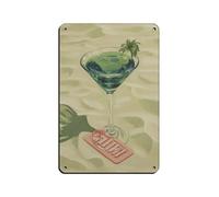 UIYTYBGAG Beach Cocktail Poster Print Retro Poster Metal Tin Sign Chic Art Retro Iron Painting Bar People Cave Cafe Family Garage Poster Wall Decoration 8x12inch(20x30cm)