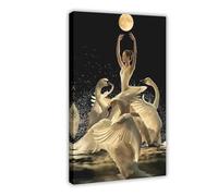 UIYTYBGAG Elegant Ballet Dancer And Swan Canvas Poster Wall Art Print Picture Paintings 08x12inch(20x30cm)