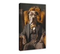 UIYTYBGAG Elegant Dog in Suit Art Canvas Poster Bedroom Decor Landscape Decor Gift 08x12inch(20x30cm)