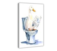 UIYTYBGAG Funny Duck Bathroom Canvas Poster Bedroom Decor Landscape Decor Gift 20x30inch(50x75cm)