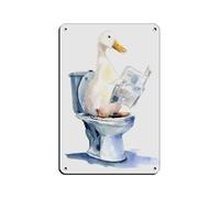 UIYTYBGAG Funny Duck Bathroom Tin Sign Vintage Metal Pub Club Cafe Bar Home Wall Art Decoration Poster Retro 8x12inch(20x30cm)