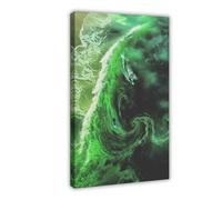 UIYTYBGAG Green Ocean Waves Aerial View Canvas Poster Bedroom Decor Landscape Decor Gift 24x36inch(60x90cm)